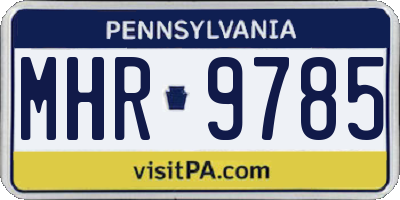 PA license plate MHR9785