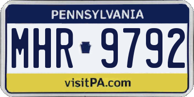PA license plate MHR9792