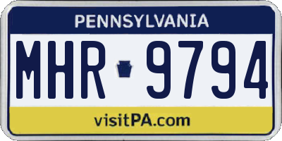 PA license plate MHR9794