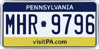 PA license plate MHR9796