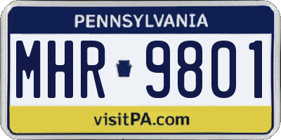 PA license plate MHR9801
