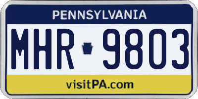 PA license plate MHR9803
