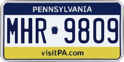 PA license plate MHR9809