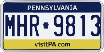 PA license plate MHR9813
