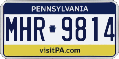 PA license plate MHR9814