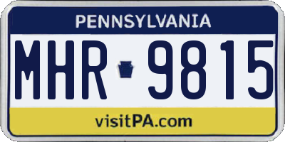 PA license plate MHR9815