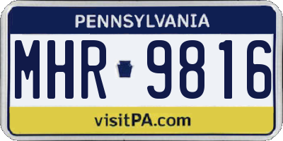 PA license plate MHR9816