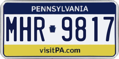 PA license plate MHR9817