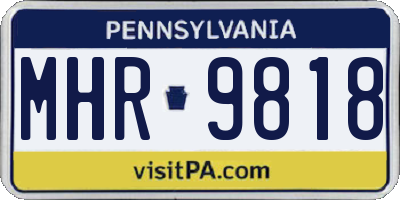 PA license plate MHR9818
