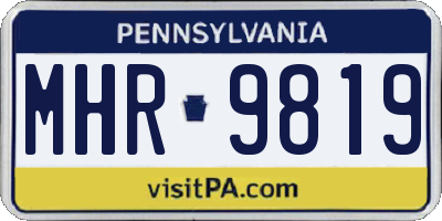 PA license plate MHR9819