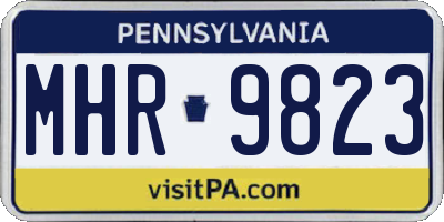 PA license plate MHR9823