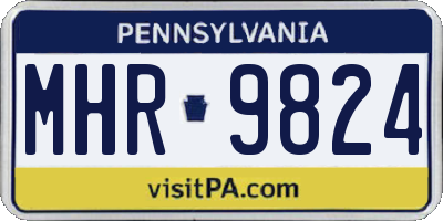 PA license plate MHR9824