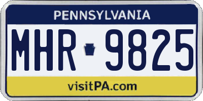 PA license plate MHR9825