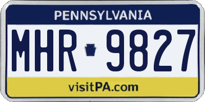 PA license plate MHR9827
