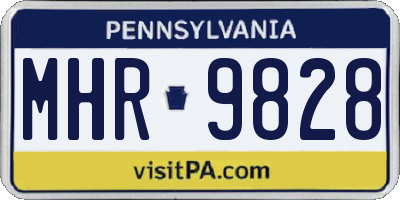 PA license plate MHR9828