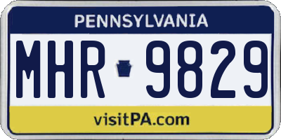 PA license plate MHR9829