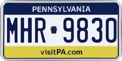 PA license plate MHR9830