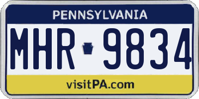 PA license plate MHR9834
