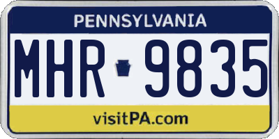 PA license plate MHR9835