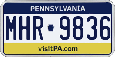 PA license plate MHR9836