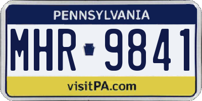 PA license plate MHR9841