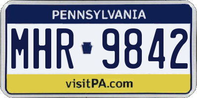 PA license plate MHR9842