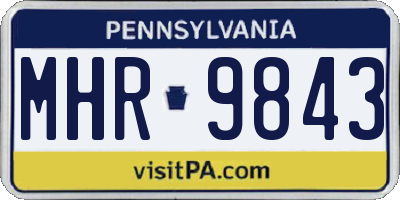 PA license plate MHR9843