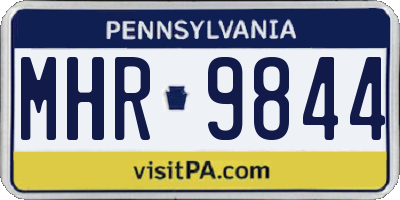 PA license plate MHR9844