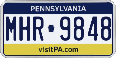 PA license plate MHR9848