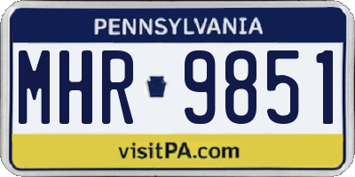 PA license plate MHR9851