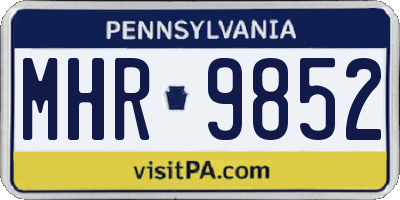 PA license plate MHR9852