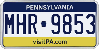 PA license plate MHR9853