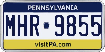 PA license plate MHR9855