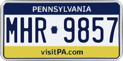 PA license plate MHR9857