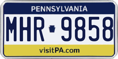 PA license plate MHR9858