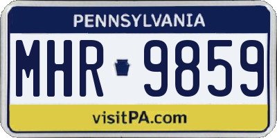 PA license plate MHR9859