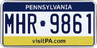PA license plate MHR9861