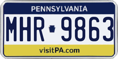 PA license plate MHR9863