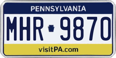 PA license plate MHR9870