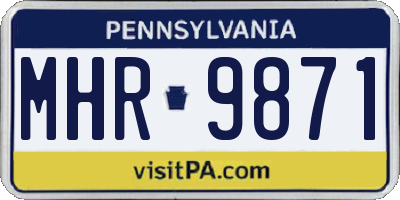 PA license plate MHR9871
