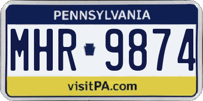 PA license plate MHR9874