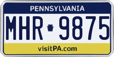 PA license plate MHR9875