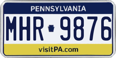 PA license plate MHR9876