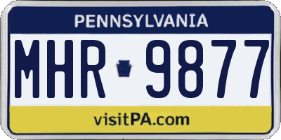 PA license plate MHR9877