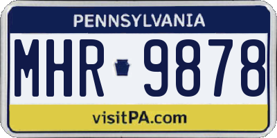 PA license plate MHR9878