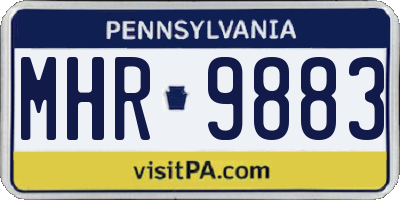 PA license plate MHR9883