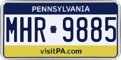 PA license plate MHR9885