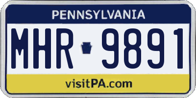 PA license plate MHR9891