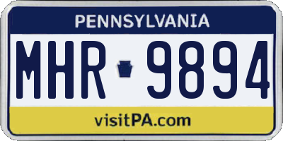 PA license plate MHR9894