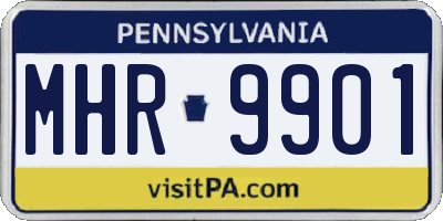 PA license plate MHR9901